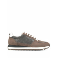 Peserico panelled lace-up trainers - Marrom