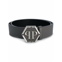 Philipp Plein Cinto hexagonal PP - Cinza