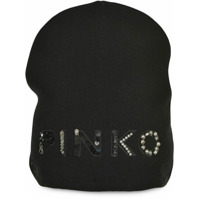 Pinko logo-embellished beanie - Preto