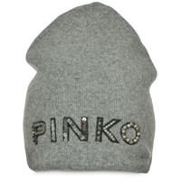 Pinko logo-embellishment beanie - Cinza