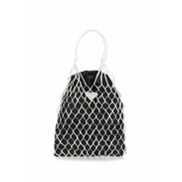 Prada Bolsa tote com mesh - Preto