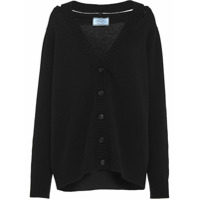 Prada Cardigan com detalhe vazado - Preto