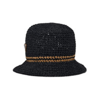 Prada Chapéu de palha em crochê - Preto
