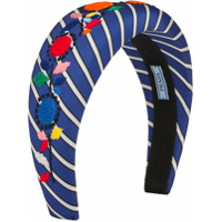 Prada Headband bordado - Azul