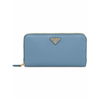 Prada Large Saffiano Leather Wallet - Azul