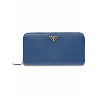 Prada large zip around wallet - Azul