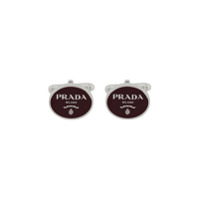 Prada lettering logo cufflinks - Vermelho