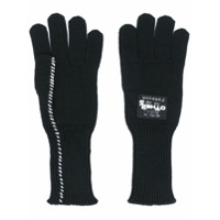 Raf Simons wool knit gloves - Preto