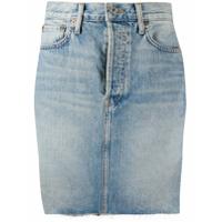 RE/DONE Minisaia jeans cintura alta - Azul