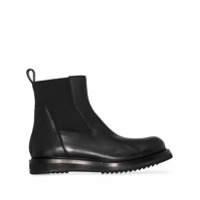 Rick Owens Bota preta de couro - Preto