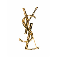 Saint Laurent Broche YSL dourado de metal