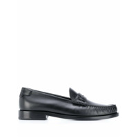 Saint Laurent Mocassim salto bloco - Preto