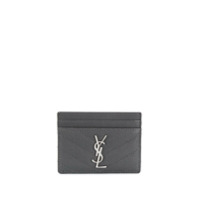 Saint Laurent Porta-cartões matelassê - Cinza