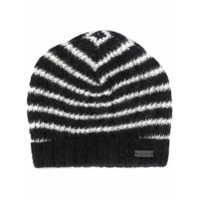 Saint Laurent striped beanie hat - Preto