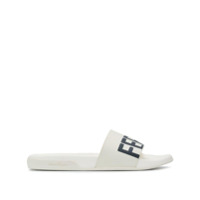 Salvatore Ferragamo Slide com logo - Branco