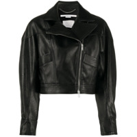 Stella McCartney Jaqueta biker cropped - Preto