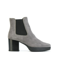 Tod's Bota de couro com plataforma - Cinza