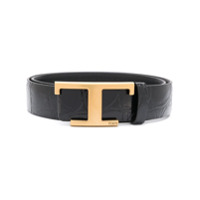 Tod's creased logo belt - Preto