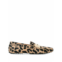 Tod's Mocassim com animal print - Neutro