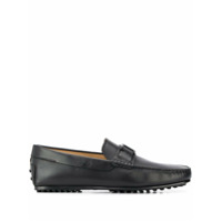 Tod's Mocassim com placa de logo - Preto