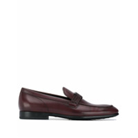 Tod's T logo leather loafers - Vermelho