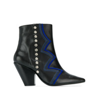 Toga Pulla Ankle boot zig zag - BLACK LEATHER