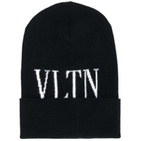 Valentino logo knit beanie - Preto