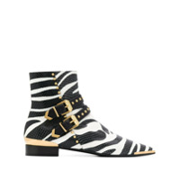 Versace Ankle boot com estampa de zebra - Preto