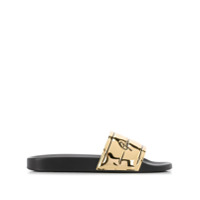 Versace Slide GV Signature metálico - Preto