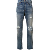 321 Calça jeans com detalhe rasgado - Azul