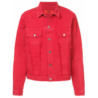 424 button denim jacket - Vermelho