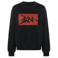 424 logo print sweatshirt - Preto
