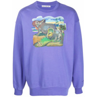 Acne Studios dinosaur-print sweatshirt - Roxo