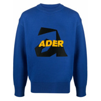 Ader Error Suéter com patch de logo - Azul