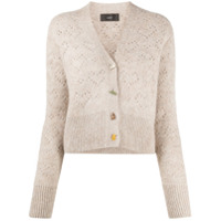 Alanui Cardigan gola V perfurado - Marrom