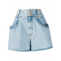 Alessandra Rich high-rise denim shorts - Azul