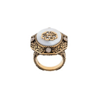 Alexander McQueen Anel com pingente - Dourado