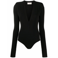 Alexandre Vauthier Blusa reta gola V - Preto
