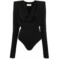 Alexandre Vauthier Body com gola xale - Preto