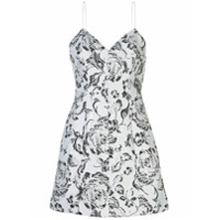 Alice+Olivia Vestido Tayla floral - Prateado