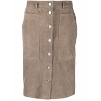 AllSaints button down suede skirt - Cinza