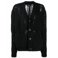 AMIRI Cardigan reto decote V - Preto