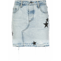 AMIRI Saia jeans com aplicação de estrela - Azul