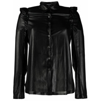 Ann Demeulemeester Camisa com babados - Preto