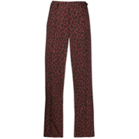 A.P.C. Calça cropped animal print - Vermelho