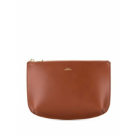 A.P.C. Clutch meia-lua com logo - Marrom