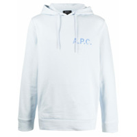 A.P.C. Moletom com capuz e logo - Azul