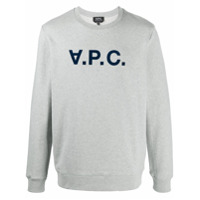 A.P.C. Moletom com estampa de logo - Cinza