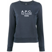A.P.C. Moletom com logo bordado - Azul
