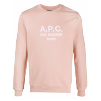 A.P.C. Moletom decote careca com logo - Rosa